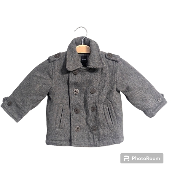 GAP Jackets & Coats Baby Gap Toddler Boys Wool Blend Grey Pea Coat 824 Months Poshmark